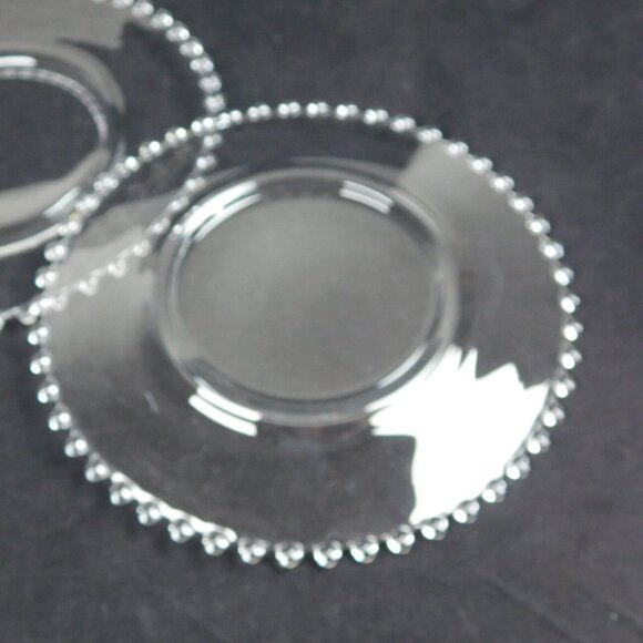 Lot Of 2 Imperial Candlewick Clear Glass Salad Plate 8 1/8" Round Bead Vintage - Picture 3 of 7